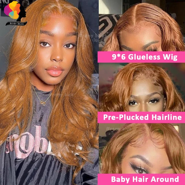 Ginger Blonde Colored 13x6 HD Lace Frontal Wigs Body Wave 13X4 Transparent Lace Front Human Hair Wigs for Black Women